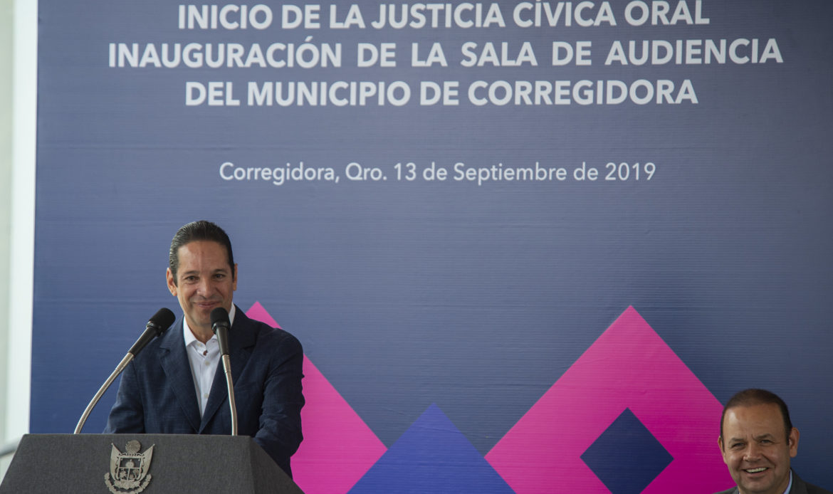 Atestigua Gobernador arranque de operaciones del juzgado para el Sistema de Justicia Cívica Oral en Corregidora