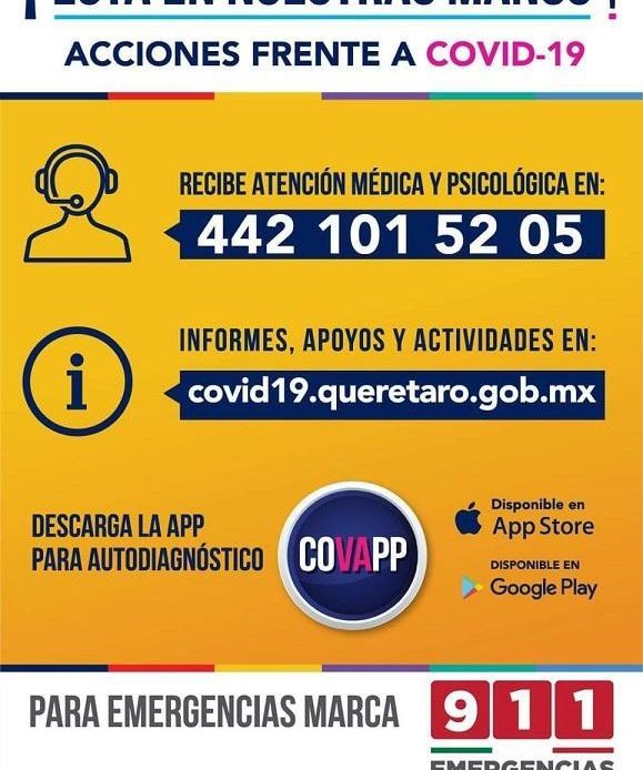 En el estado de Querétaro se registra una defunción de COVID-19