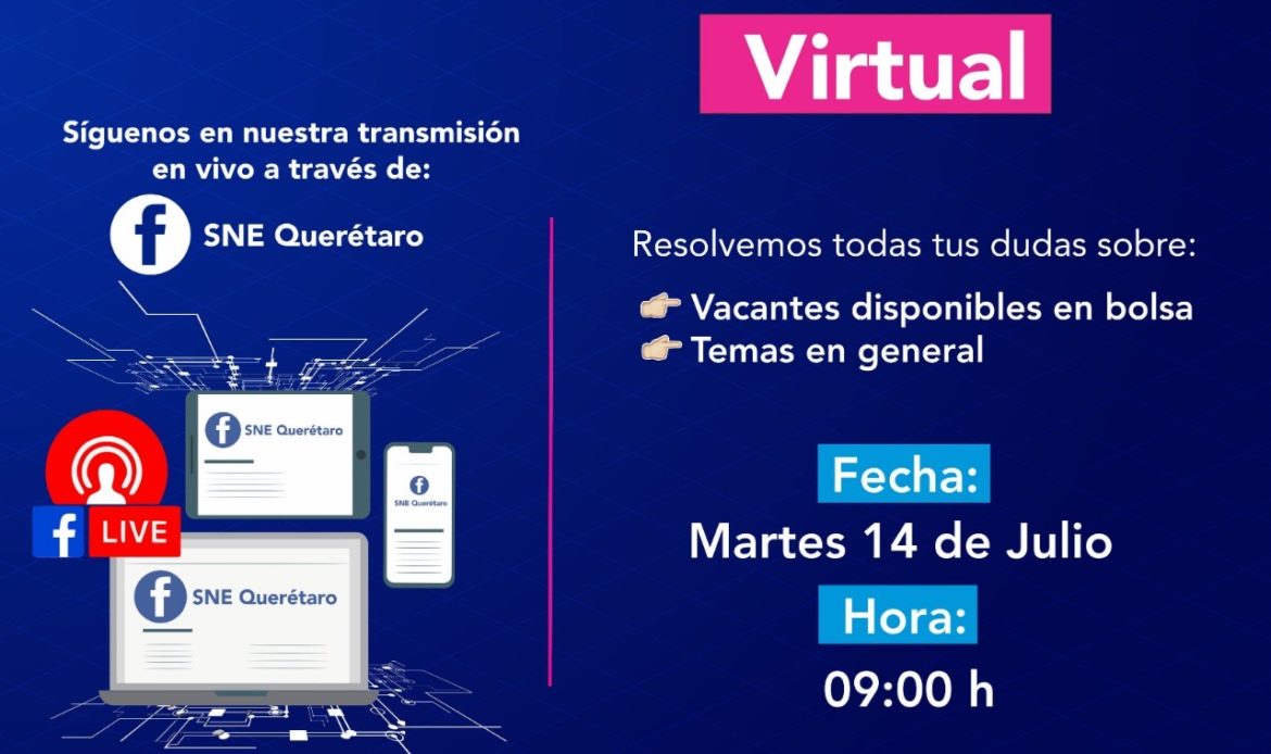 Se llevará a cabo la 11ª Bolsa de Empleo Virtual en Querétaro, con 133 plazas de todos los niveles educativos