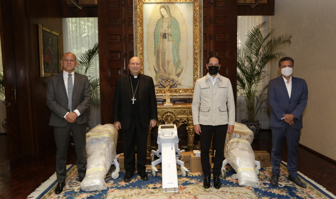 Recibe Gobernador ventiladores por parte de la Nunciatura Apostólica de México
