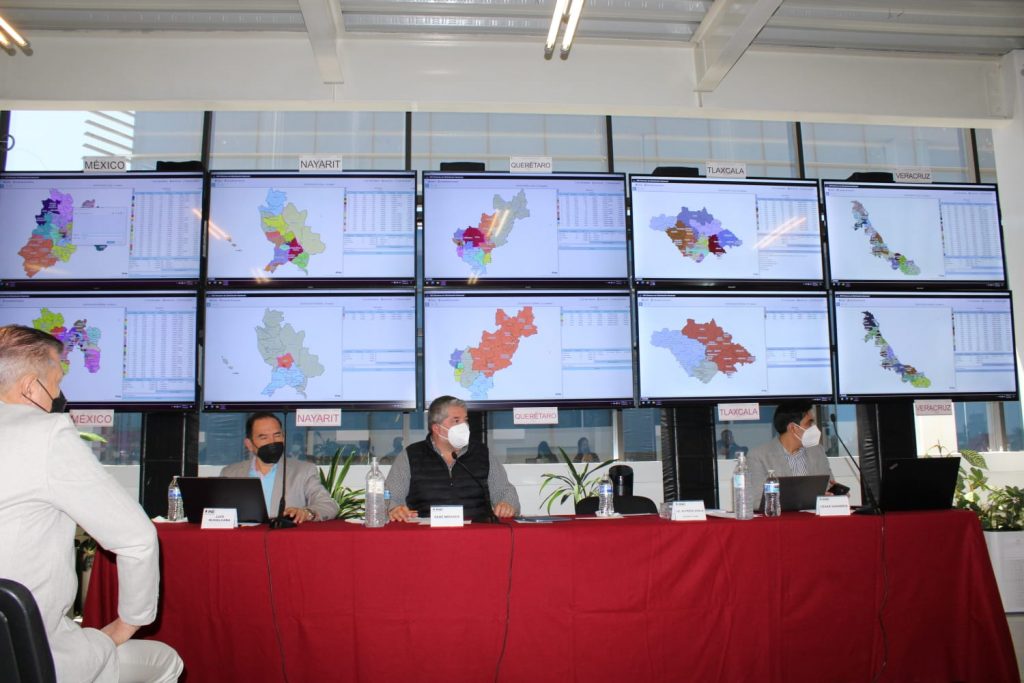 Genera INE primer escenario de distritación local y federal del Estado de México, Nayarit, Querétaro, Tlaxcala y Veracruz