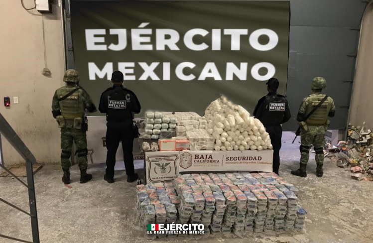 Ejército Mexicano asegura más de 590 kilogramos de diversas drogas en Baja California