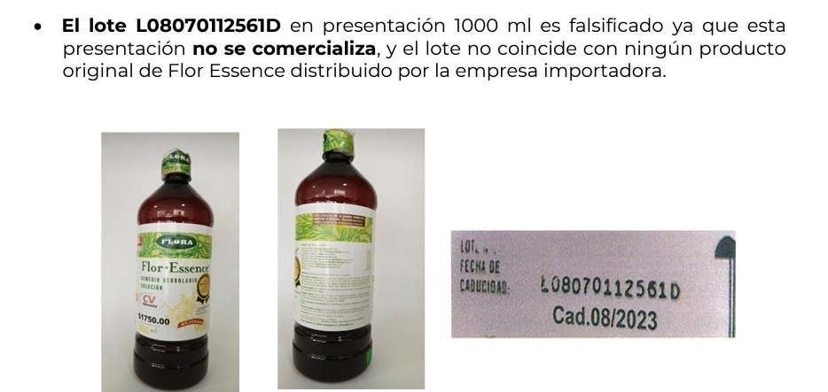 COFEPRIS emite alerta sanitaria sobre la falsificación del producto Flor Essence