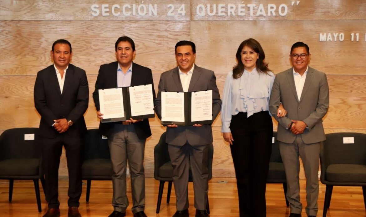 Firman convenio de colaboración el Municipio de Querétaro y la Sección 24 del SNTE
