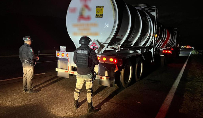 En San Luis Potosí, Guardia Nacional recupera más de 62 mil litros de hidrocarburo de aparente procedencia ilícita