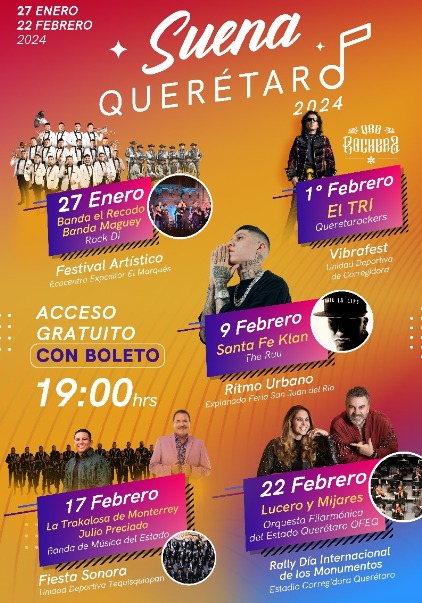 Anuncia SECULT cartelera del Festival Suena Querétaro