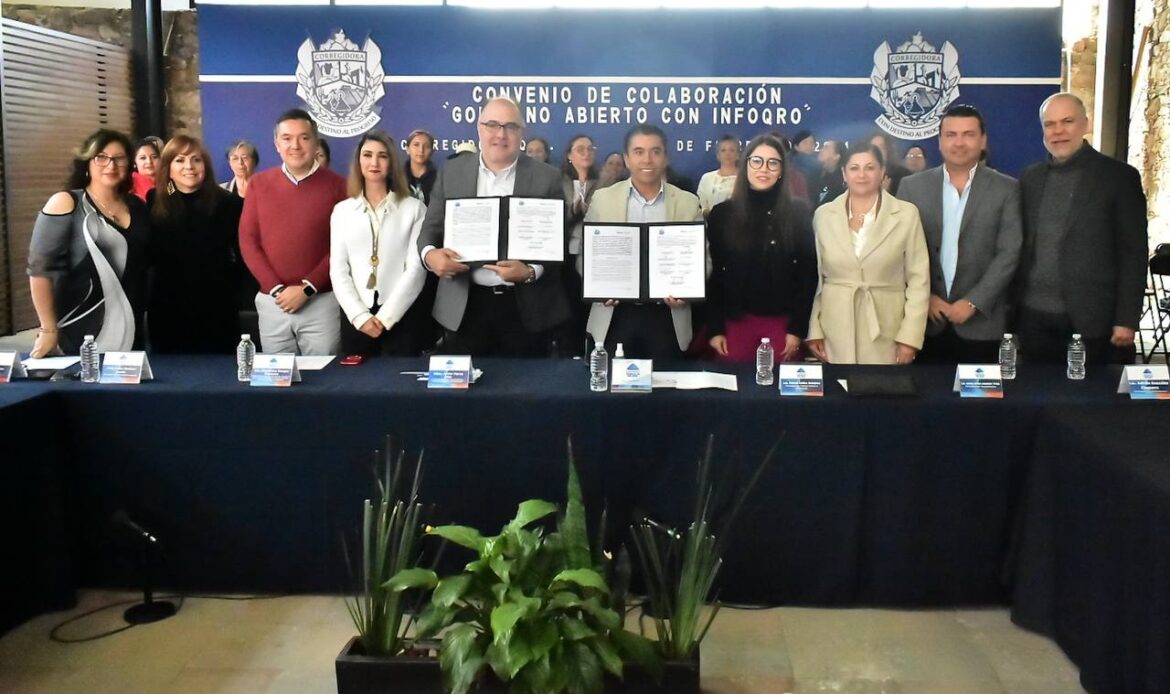 Firman convenio de colaboración INFOQRO y Corregidora en materia de Gobierno Abierto