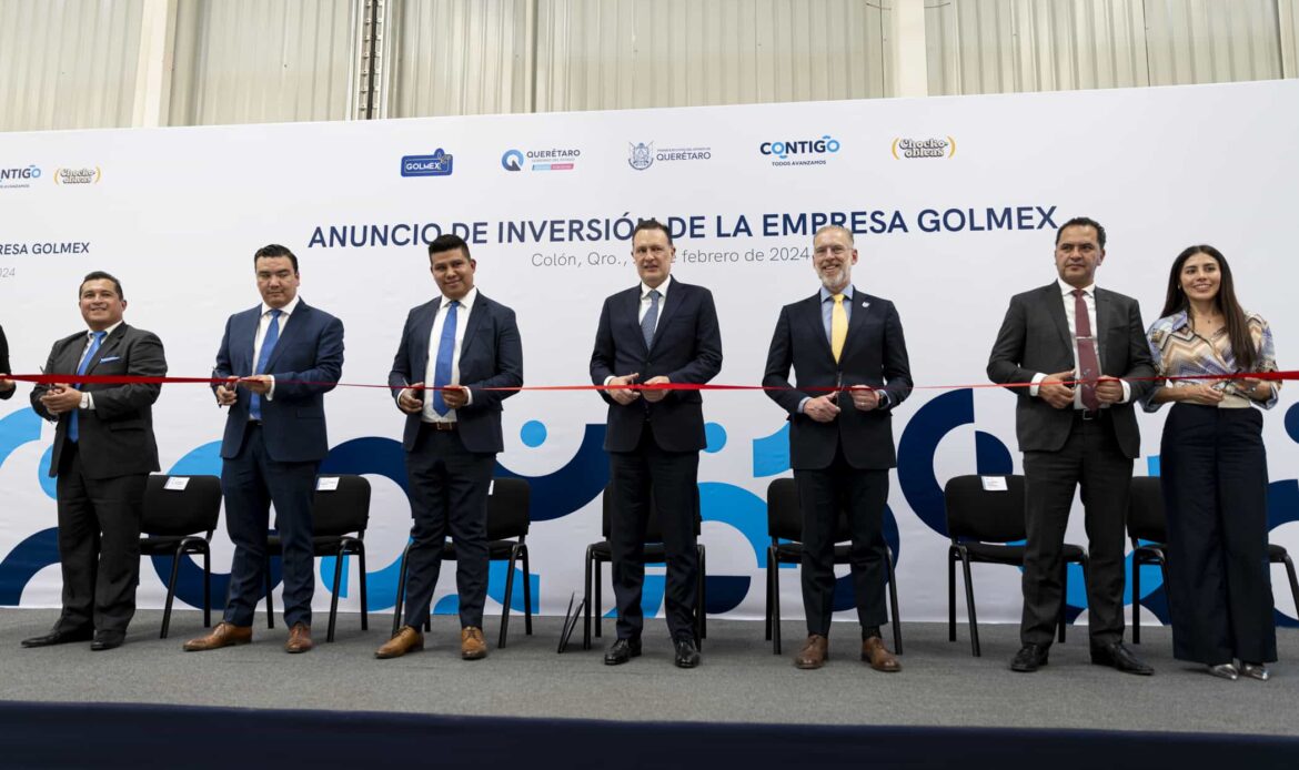 Invierte empresa GOLMEX 300 mdp en nueva planta de producción en Querétaro