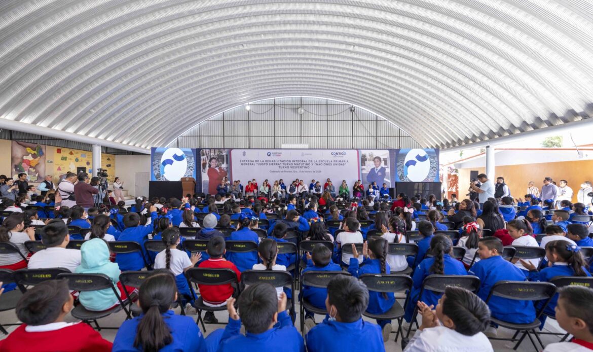Entrega Gobernador rehabilitación de primaria en Cadereyta de Montes por 4.8 mdp